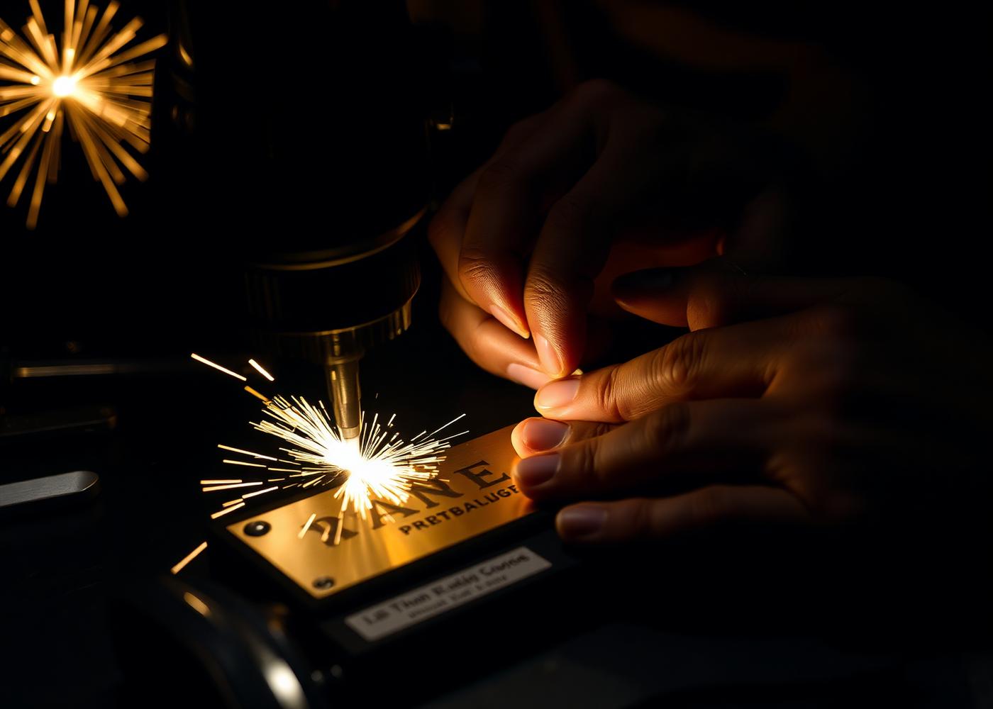 Laser engraving a nameplate