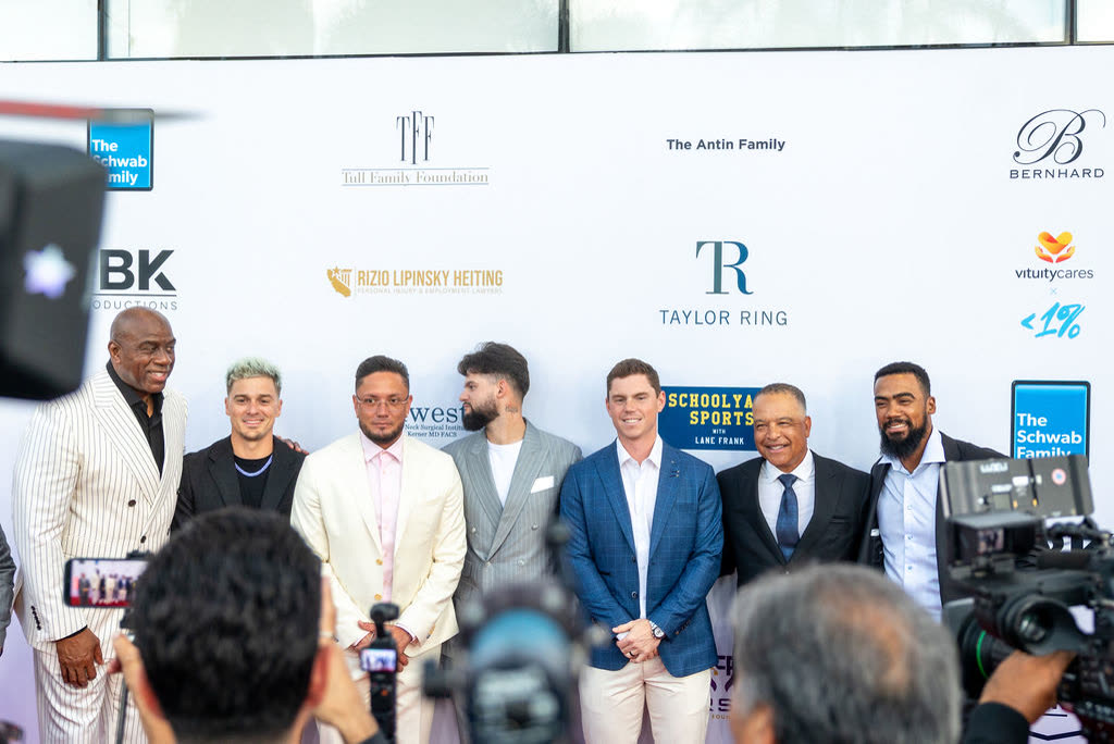 Arrivals and step-and-repeat at the Pump Foundation Celebrity Dinner.